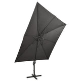 NNEVL Cantilever Umbrella with Pole and LED Lights Anthracite 300 cm