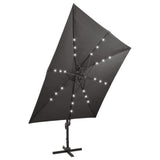 NNEVL Cantilever Umbrella with Pole and LED Lights Anthracite 300 cm