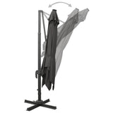 NNEVL Cantilever Umbrella with Pole and LED Lights Anthracite 300 cm