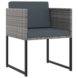 NNEVL 9 Piece Garden Dining Set with Cushions Poly Rattan Grey