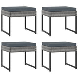 NNEVL 9 Piece Garden Dining Set with Cushions Poly Rattan Grey