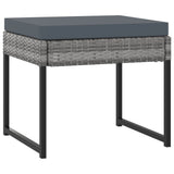 NNEVL 9 Piece Garden Dining Set with Cushions Poly Rattan Grey