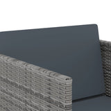 NNEVL 11 Piece Garden Dining Set with Cushions Poly Rattan Grey