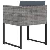 NNEVL 11 Piece Garden Dining Set with Cushions Poly Rattan Grey