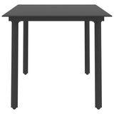 NNEVL Garden Dining Table Black 150x80x74 cm Steel and Glass