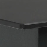 NNEVL Garden Dining Table Black 150x80x74 cm Steel and Glass