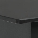 NNEVL Garden Dining Table Black 190x90x74 cm Steel and Glass