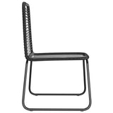 NNEVL Outdoor Chairs 6 pcs Poly Rattan Black