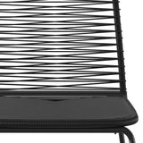 NNEVL Outdoor Chairs 6 pcs Poly Rattan Black