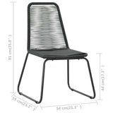 NNEVL Outdoor Chairs 6 pcs Poly Rattan Black