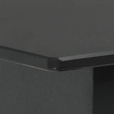 NNEVL Garden Dining Table Black 150x90x74 cm Steel and Glass