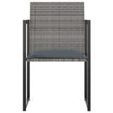 NNEVL 7 Piece Outdoor Dining Set with Cushions Poly Rattan Grey
