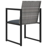 NNEVL 7 Piece Outdoor Dining Set with Cushions Poly Rattan Grey