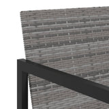 NNEVL 7 Piece Outdoor Dining Set with Cushions Poly Rattan Grey