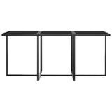 NNEVL 7 Piece Outdoor Dining Set with Cushions Poly Rattan Grey