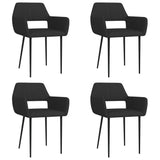 NNEVL Dining Chairs 4 pcs Black Fabric
