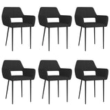 NNEVL Dining Chairs 6 pcs Black Fabric