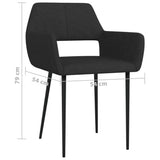 NNEVL Dining Chairs 6 pcs Black Fabric