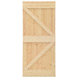 NNEVL Sliding Door with Hardware Set 80x210 cm Solid Pine Wood