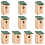 NNEVL Bird Houses 10 pcs Solid Firwood 12x12x22 cm