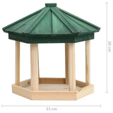 NNEVL Bird Feeder Octagon Solid Firwood 33x30 cm
