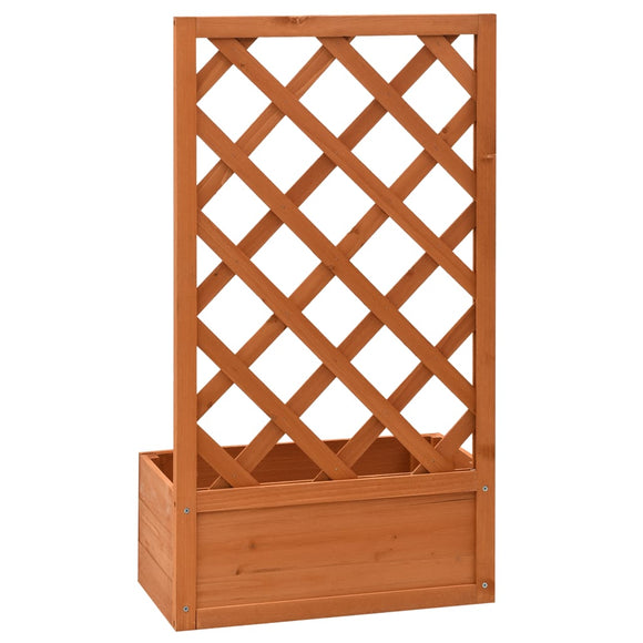 NNEVL Garden Trellis Planter Orange 50x25x90 cm Solid Firwood