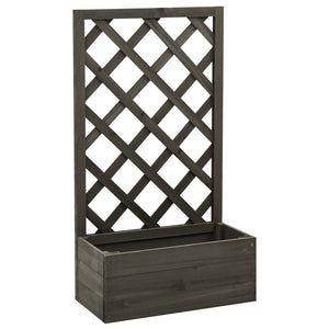 NNEVL Garden Trellis Planter Grey 50x25x90 cm Solid Firwood