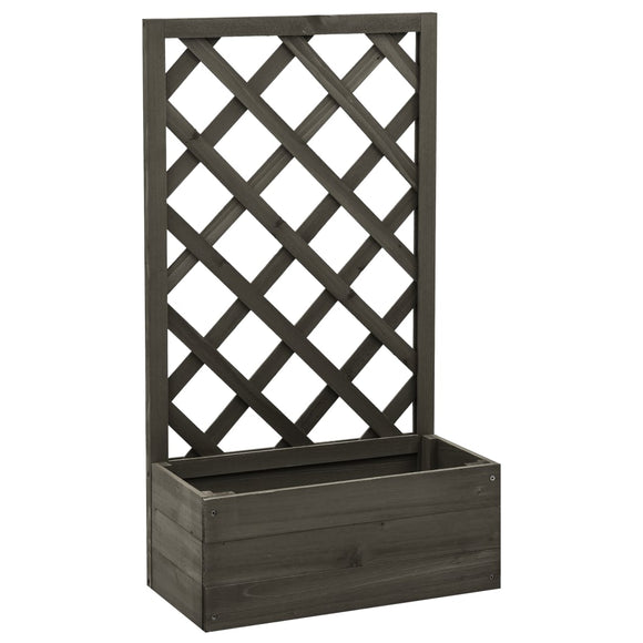 NNEVL Garden Trellis Planter Grey 50x25x90 cm Solid Firwood