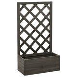 NNEVL Garden Trellis Planter Grey 50x25x90 cm Solid Firwood