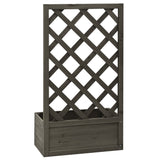 NNEVL Garden Trellis Planter Grey 50x25x90 cm Solid Firwood