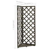 NNEVL Corner Trellis Grey 50x50x145 cm Solid Firwood