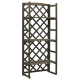 NNEVL Plant Stand with Trellis Grey 60x30x140 cm Solid Firwood