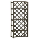 NNEVL Plant Stand with Trellis Grey 60x30x140 cm Solid Firwood