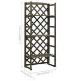 NNEVL Plant Stand with Trellis Grey 60x30x140 cm Solid Firwood
