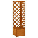 NNEVL Corner Trellis Planter Orange 40x40x150 cm Solid Firwood