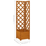 NNEVL Corner Trellis Planter Orange 40x40x150 cm Solid Firwood