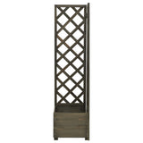 NNEVL Corner Trellis Planter Grey 40x40x150 cm Solid Firwood