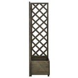 NNEVL Corner Trellis Planter Grey 40x40x150 cm Solid Firwood