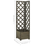 NNEVL Corner Trellis Planter Grey 40x40x150 cm Solid Firwood