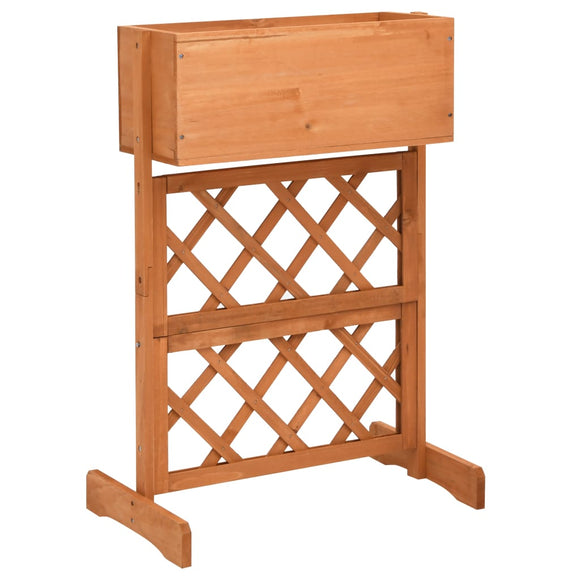 NNEVL Garden Trellis Planter Orange 45x30x74 cm Solid Firwood