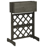 NNEVL Garden Trellis Planter Grey 45x30x74 cm Solid Firwood
