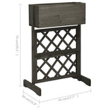 NNEVL Garden Trellis Planter Grey 45x30x74 cm Solid Firwood