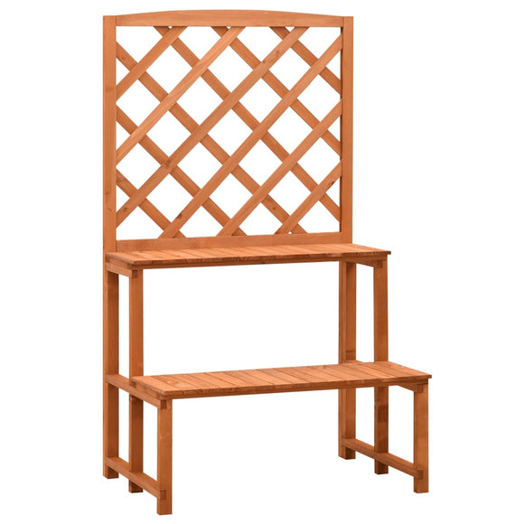NNEVL Plant Stand with Trellis Orange 70x42x120 cm Solid Firwood