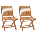 NNEVL Folding Garden Chairs 2 pcs Solid Teak Wood