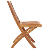 NNEVL Folding Garden Chairs 2 pcs Solid Teak Wood