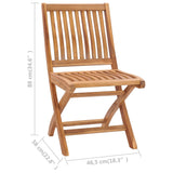 NNEVL Folding Garden Chairs 2 pcs Solid Teak Wood
