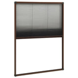 NNEVL Plisse Insect Screen for Windows Aluminium Brown 80x120 cm