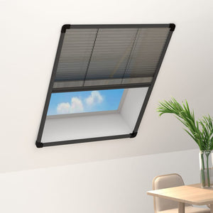 NNEVL Plisse Insect Screen for Windows Aluminium Anthracite 80x100 cm