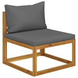NNEVL 6 Piece Garden Lounge Set with Cushion Solid Acacia Wood