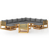 NNEVL 12 Piece Garden Lounge Set with Cushion Solid Acacia Wood